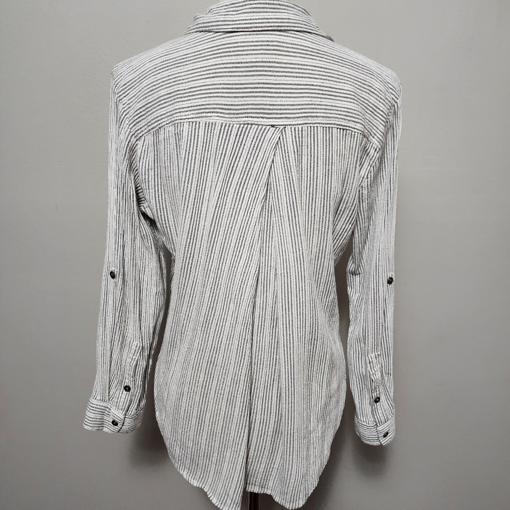 Sonoma gray stripe gauze popover size mp - Picture 5 of 8